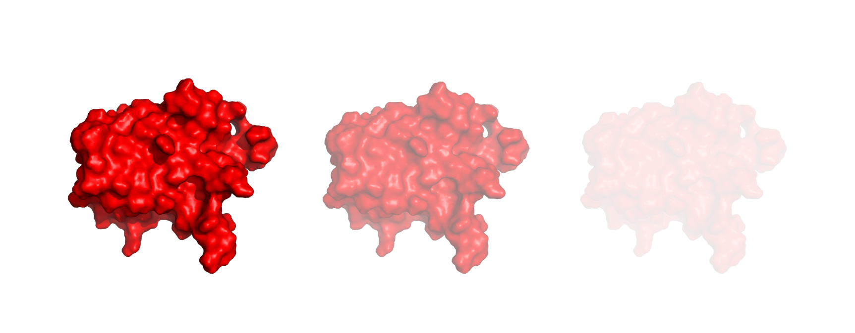 Different transparencies of a surface protein in Pymol