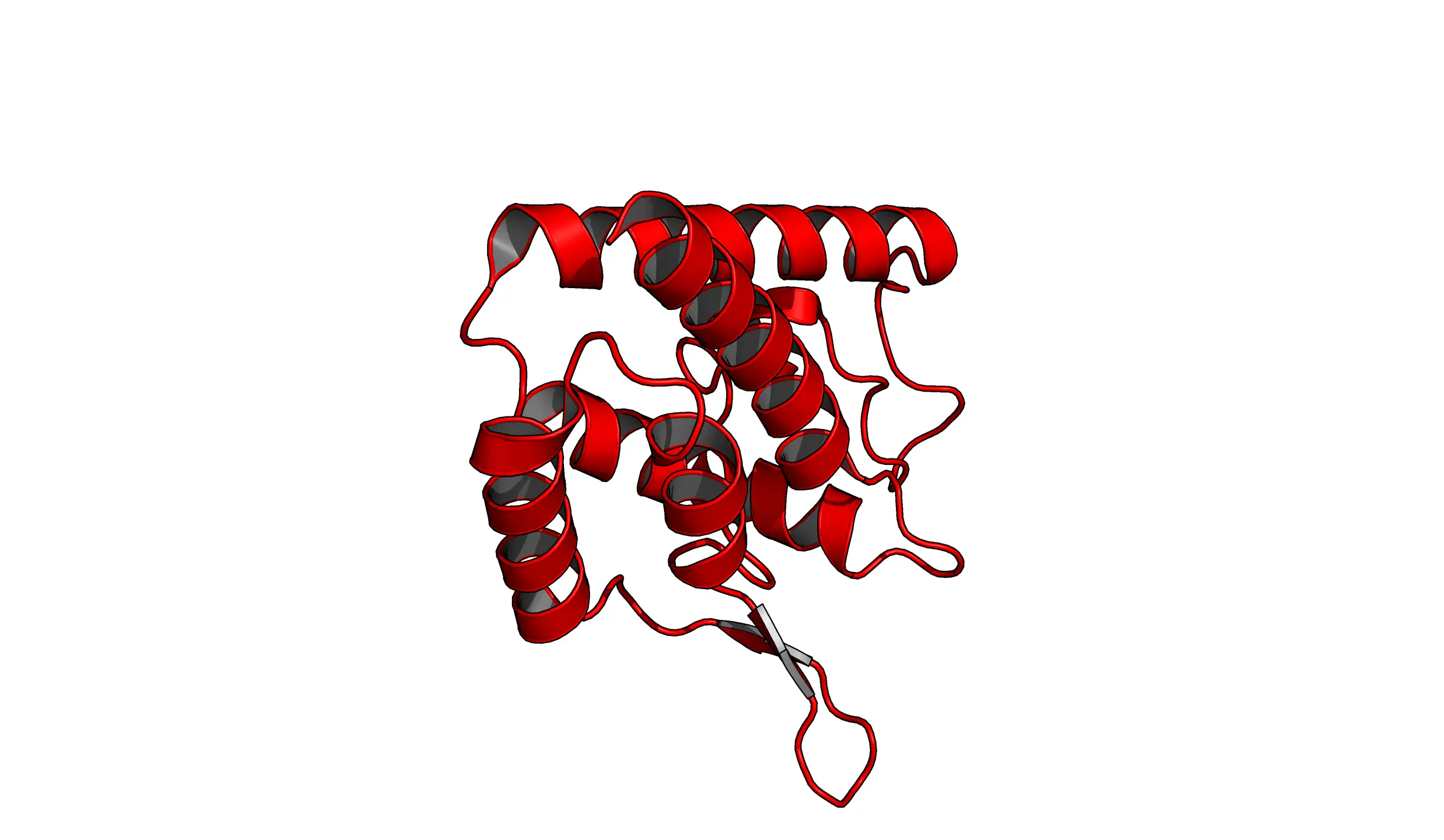  Ray trace mode with the black outline of a protein in PyMOL