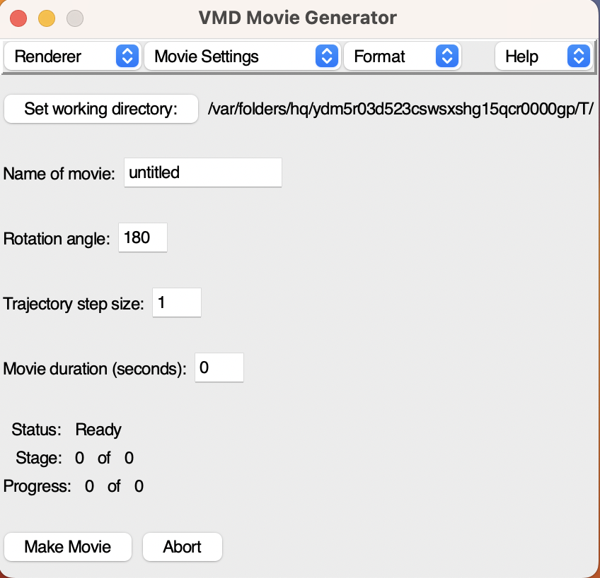 VMD Movie Maker interface to make movies using VMD